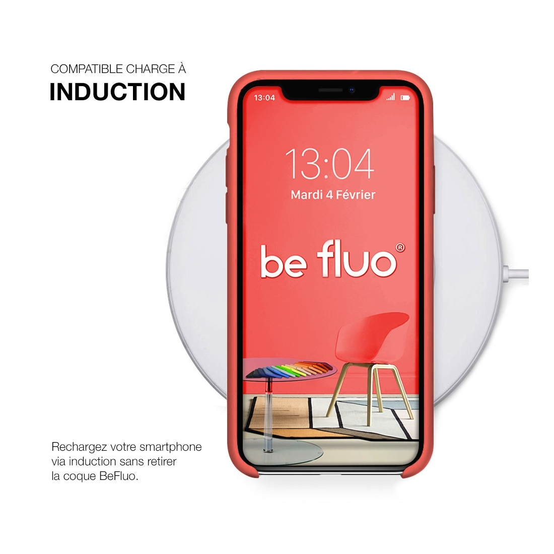 Moxie Coque silicone iPhone 12 mini 5.4" [BeFluo] - Intérieur Microfibre, Coque Anti-chocs et Anti-rayures pour iPhone 12 Mini 5