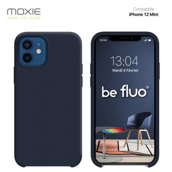 Moxie Coque silicone iPhone 12 mini 5.4" [BeFluo] - Intérieur Microfibre, Coque Anti-chocs et Anti-rayures pour iPhone 12 Mini 5