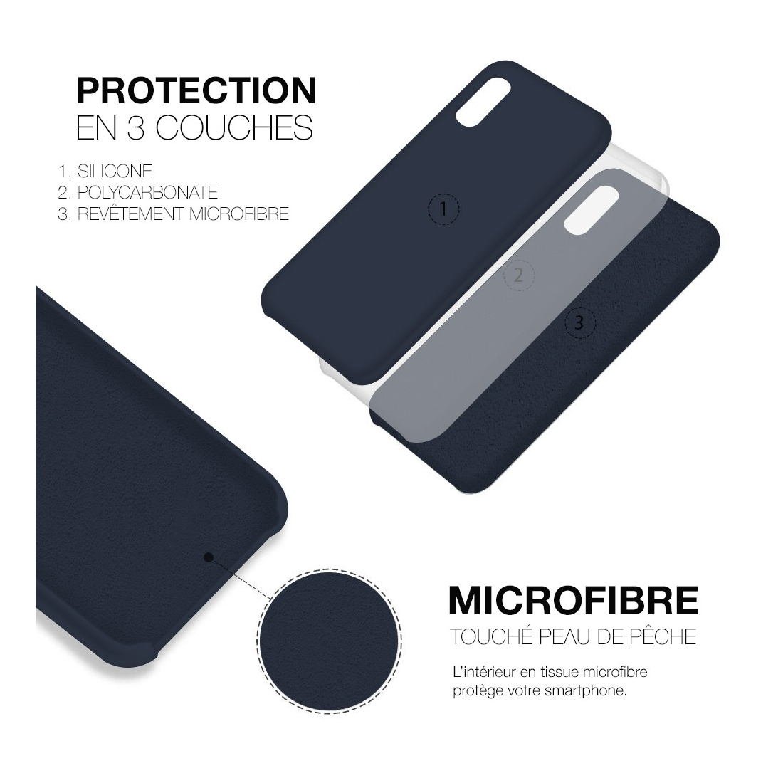 Moxie Coque silicone iPhone 12 mini 5.4" [BeFluo] - Intérieur Microfibre, Coque Anti-chocs et Anti-rayures pour iPhone 12 Mini 5