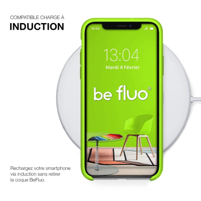 Moxie Coque silicone iPhone 12 mini 5.4" [BeFluo] - Intérieur Microfibre, Coque Anti-chocs et Anti-rayures pour iPhone 12 Mini 5