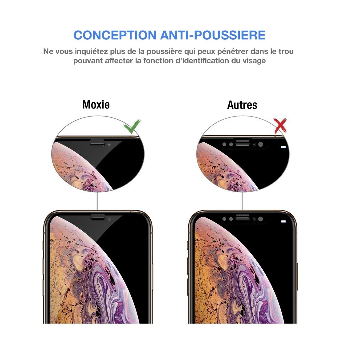 Moxie Verre Trempé iPhone 12 Pro Max 6.7" [Ultimate 3D+] Protection d'écran Complète en Verre Trempé 9H Ultra Clair, Anti-rayure