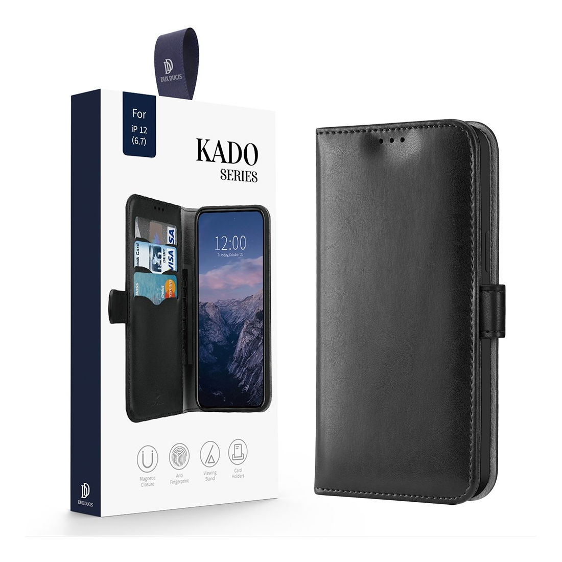 DUX DUCIS Etui Kado en PU, Porte CB pour iPhone 12 Pro Max - NOIR