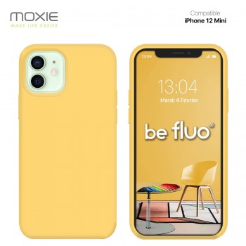 Moxie Coque silicone iPhone 12 Mini [BeFluo Full Protect] - Intérieur Microfibre, Coque Anti-chocs et Anti-rayures pour iPhone 1