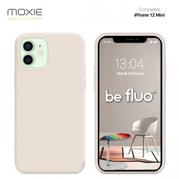 Moxie Coque silicone iPhone 12 Mini  [BeFluo Full Protect] - Intérieur Microfibre, Coque Anti-chocs et Anti-rayures pour iPhone 
