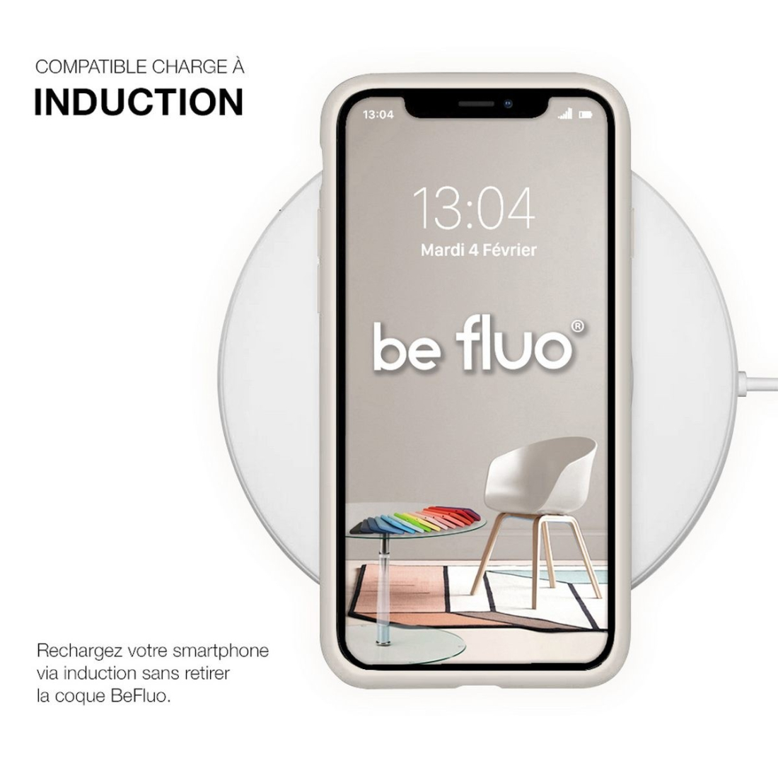 Moxie Coque silicone iPhone 12 Mini  [BeFluo Full Protect] - Intérieur Microfibre, Coque Anti-chocs et Anti-rayures pour iPhone 