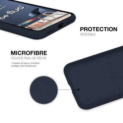 Moxie Coque silicone iPhone 12 Mini  [BeFluo Full Protect] - Intérieur Microfibre, Coque Anti-chocs et Anti-rayures pour iPhone 
