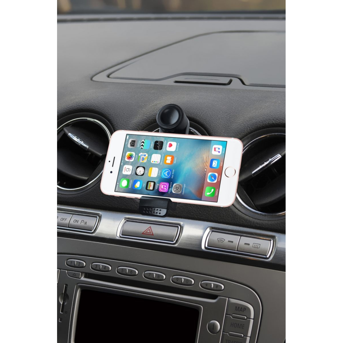 Support Voiture à Clip, Moxie [SmartKlip] Support Universel pour Voiture Fixation Grille d'aération [Black] - Noir
