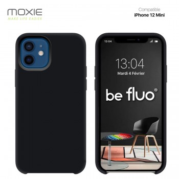 Moxie Coque silicone iPhone 12 Mini [BeFluo Full Protect] - Intérieur Microfibre, Coque Anti-chocs et Anti-rayures pour iPhone 1