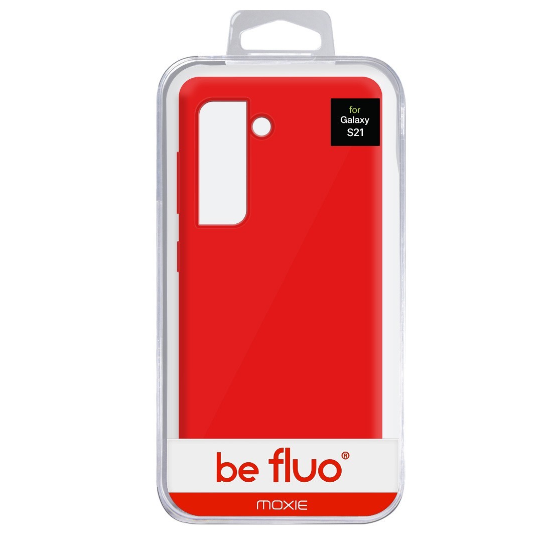 Coque Silicone Be Fluo Anti-chocs et Anti-rayures Intérieur Microfibre pour Galaxy S21 - Rouge