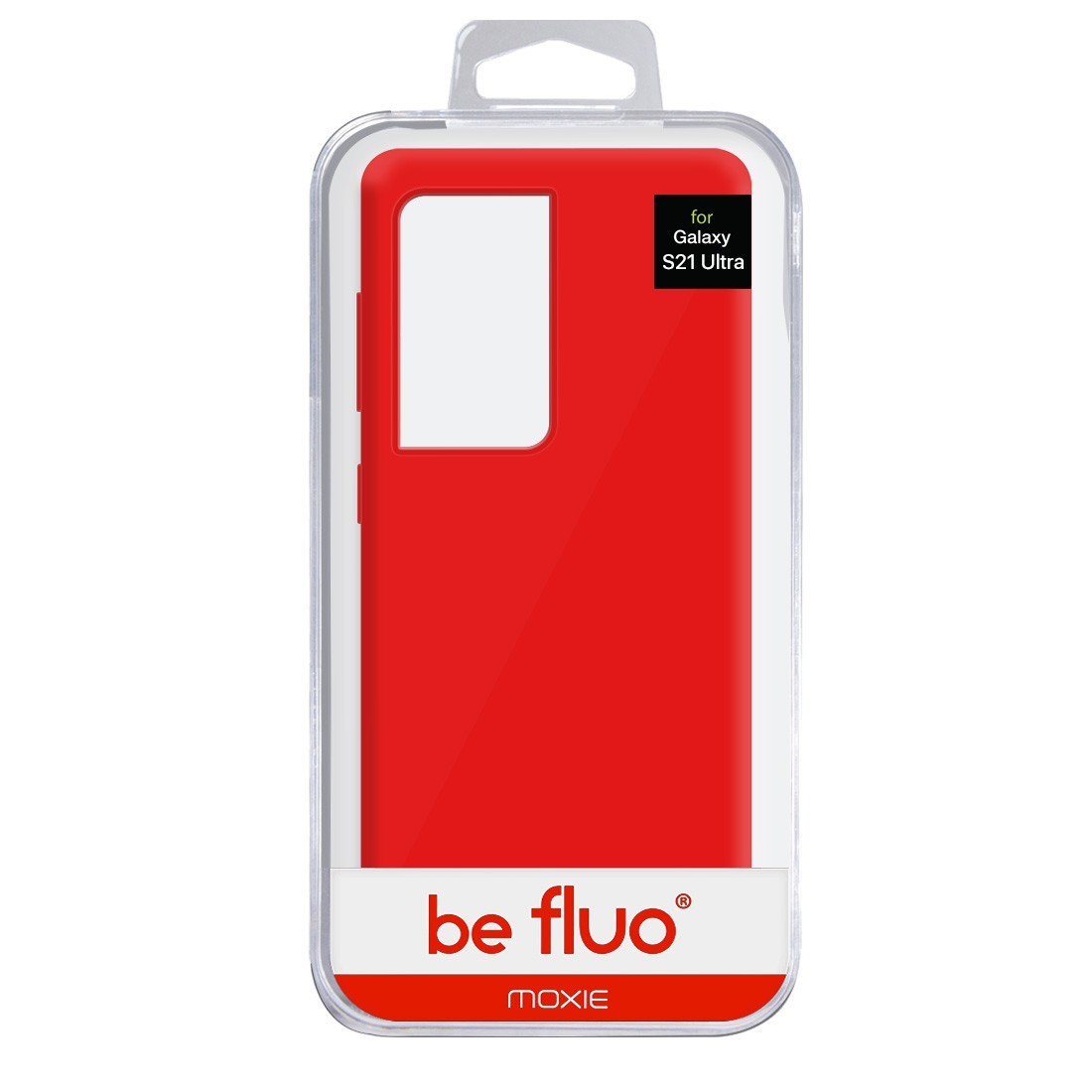 Coque Silicone Be Fluo Anti-chocs et Anti-rayures Intérieur Microfibre pour Galaxy S21 Ultra - Rouge