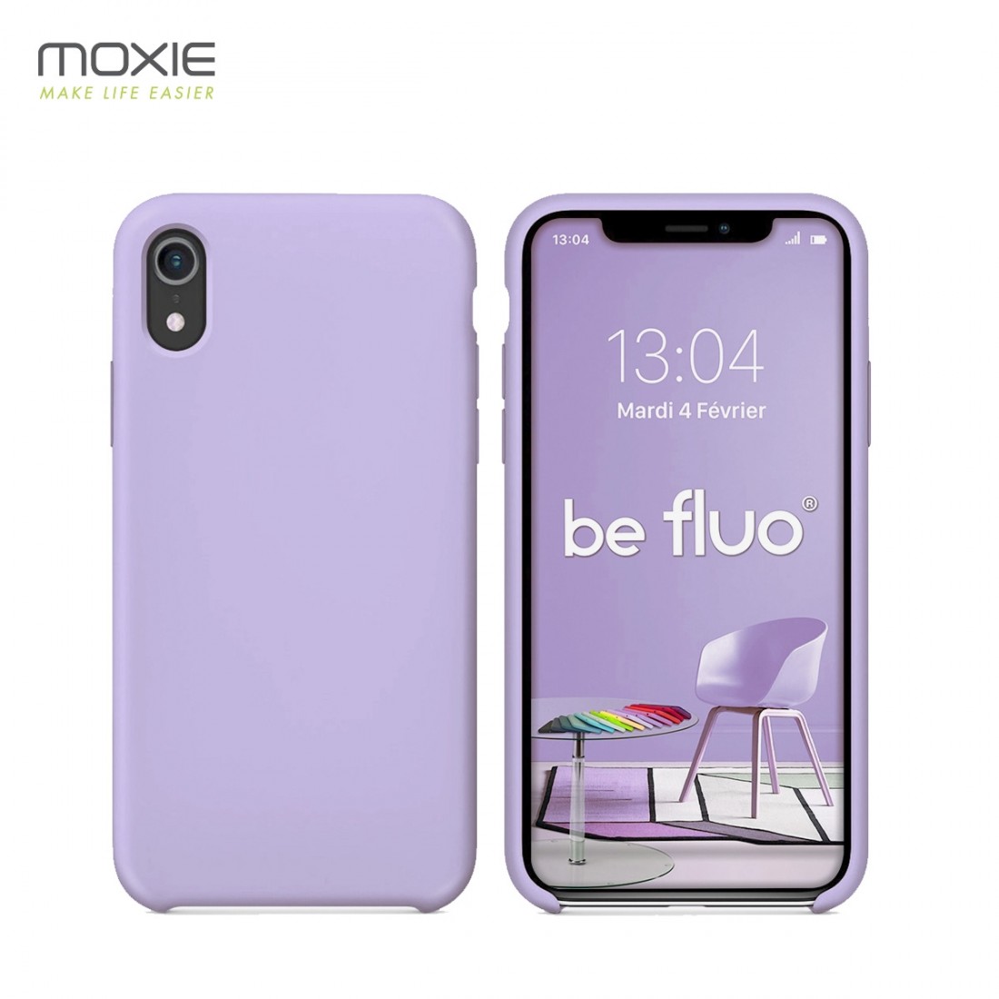 Moxie Coque iPhone XR [BeFluo] Coque Silicone Fine et Légère pour iPhone XR 6.1", Intérieur Microfibre, Coque Anti-chocs et Anti