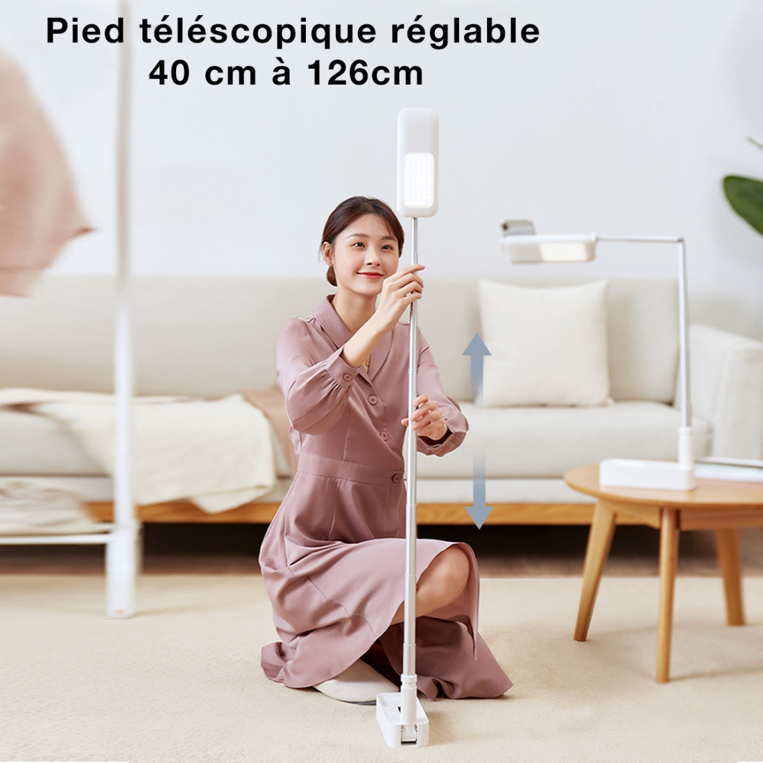 Support de bureau USAMS US-ZB209 téléscopique avec Lampe led integrée