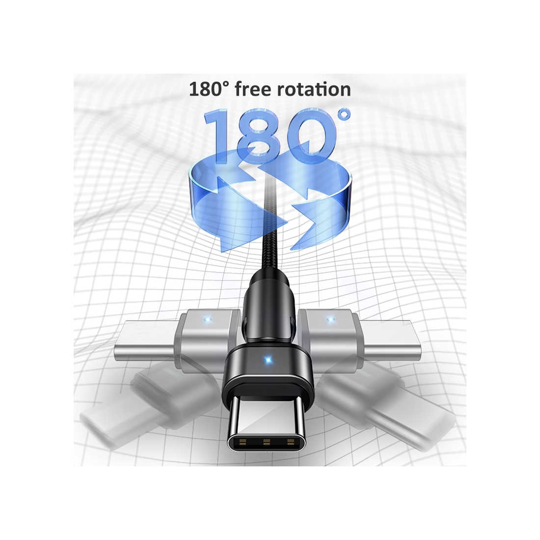 Cable data Type-C USAMS SJ477 avec tete rotative Longueur 1 mètre - noir