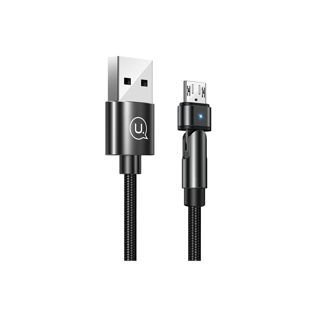 Cable data Micro USB USAMS SJ477 avec tete rotative Longueur 1 mètre - noir