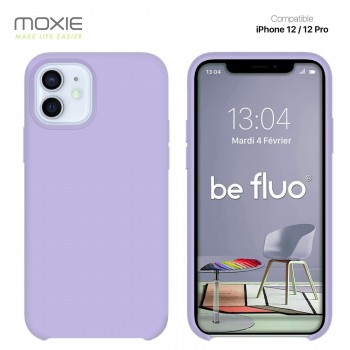 Moxie Coque silicone iPhone 12 / 12 Pro  [BeFluo Full Protect] - Intérieur Microfibre, Coque Anti-chocs et Anti-rayures pour iPh