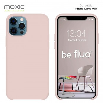 Moxie Coque silicone iPhone 12 Pro Max 6.7" [BeFluo] - Intérieur Microfibre, Coque Anti-chocs et Anti-rayures pour iPhone 12 Pro