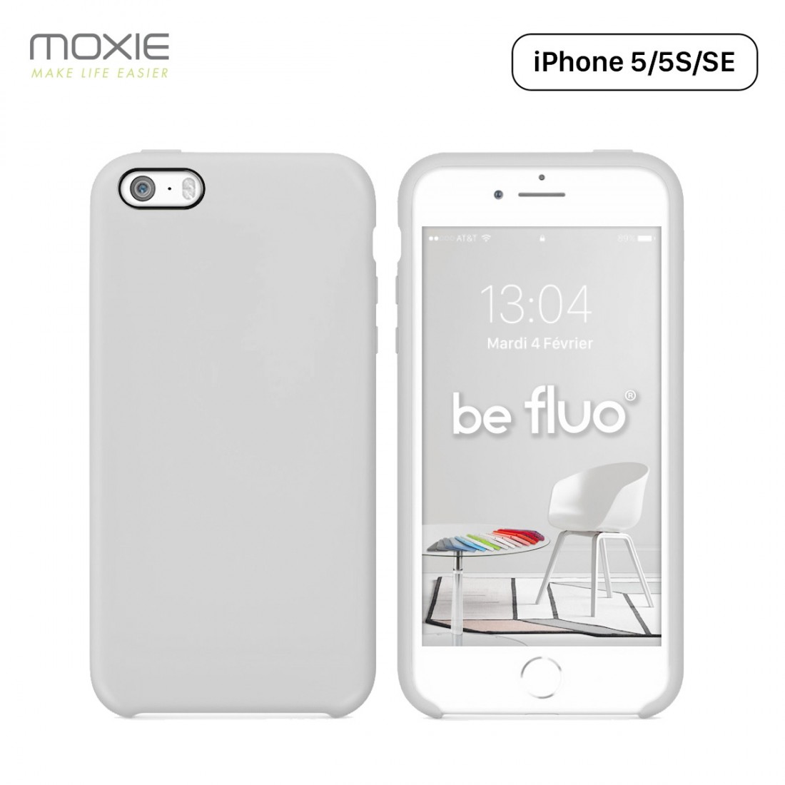 Moxie Coque iPhone 5/5S/SE [BeFluo] Coque Silicone Fine et Légère pour iPhone SE, iPhone 5S et iPhone 5, Intérieur Microfibre, C