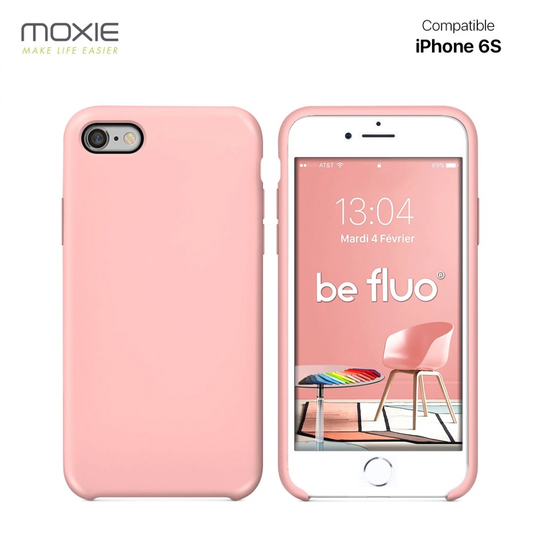 Moxie Coque iPhone 6/6S [BeFluo] Coque Silicone Fine et Légère pour iPhone 6S et iPhone 6, Intérieur Microfibre, Coque Anti-choc