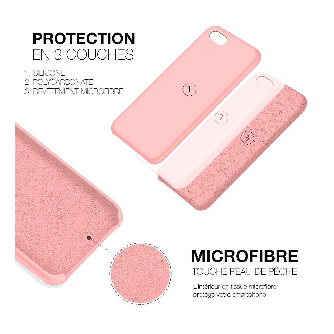 Moxie Coque iPhone 6/6S [BeFluo] Coque Silicone Fine et Légère pour iPhone 6S et iPhone 6, Intérieur Microfibre, Coque Anti-choc