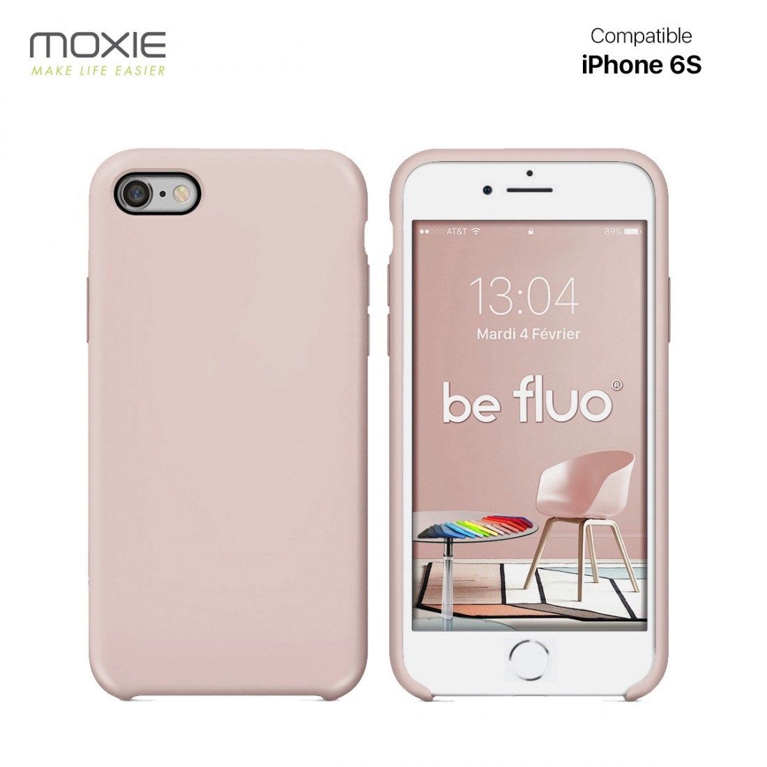 Moxie Coque iPhone 6/6S [BeFluo] Coque Silicone Fine et Légère pour iPhone 6S et iPhone 6, Intérieur Microfibre, Coque Anti-choc