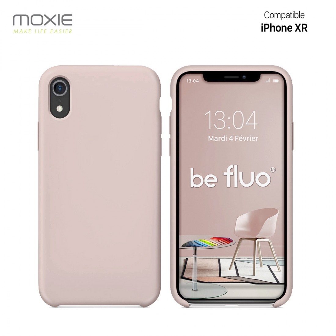 Moxie Coque iPhone XR [BeFluo] Coque Silicone Fine et Légère pour iPhone 6S et iPhone 6, Intérieur Microfibre, Coque Anti-chocs 