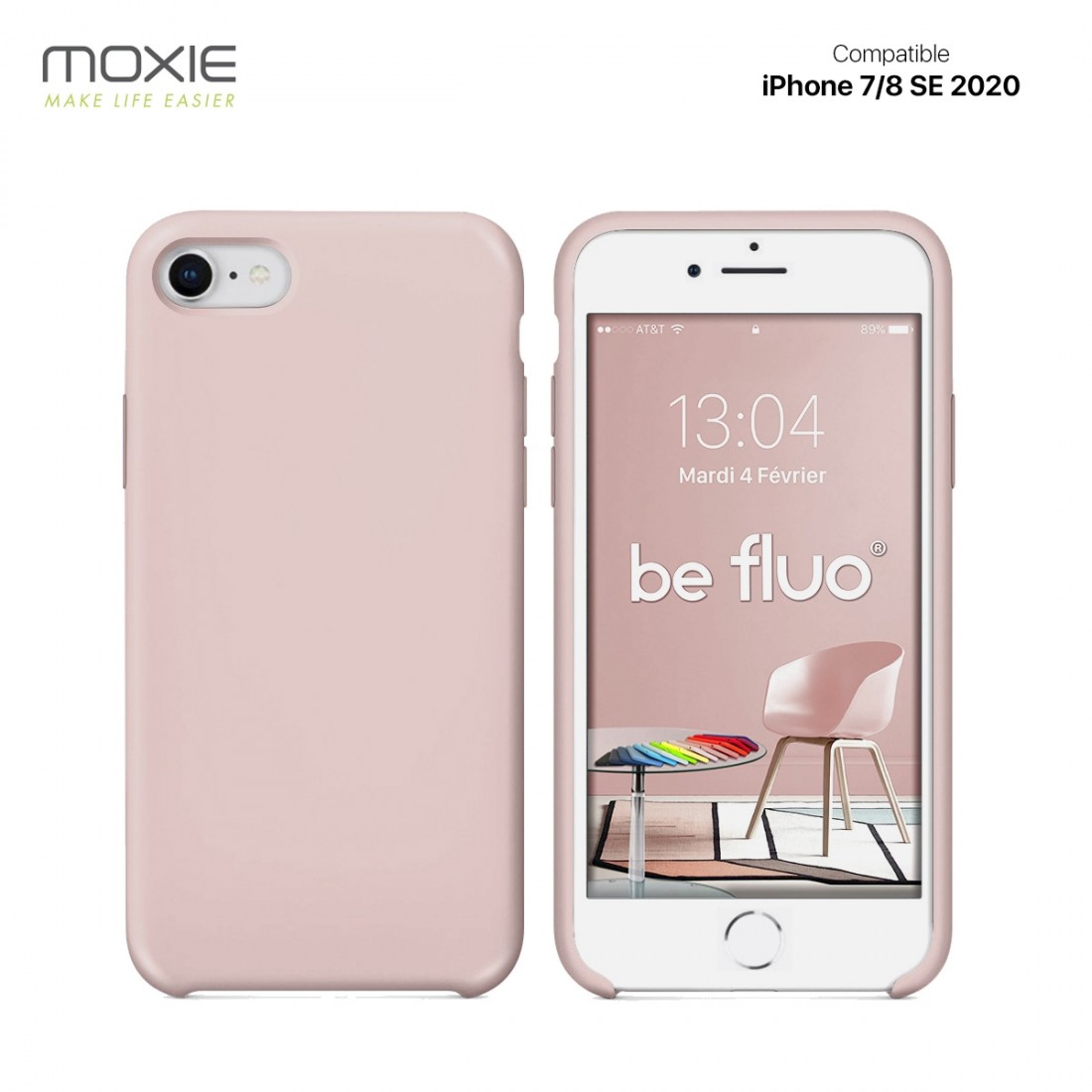 Moxie Coque iPhone 7/8 [BeFluo] Coque Silicone Fine et Légère pour iPhone 6S et iPhone 6, Intérieur Microfibre, Coque Anti-chocs