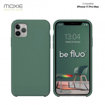 Moxie Coque silicone iPhone 11 Pro Max [BeFluo] - Intérieur Microfibre, Coque Anti-chocs et Anti-rayures pour iPhone 11 Pro Max 