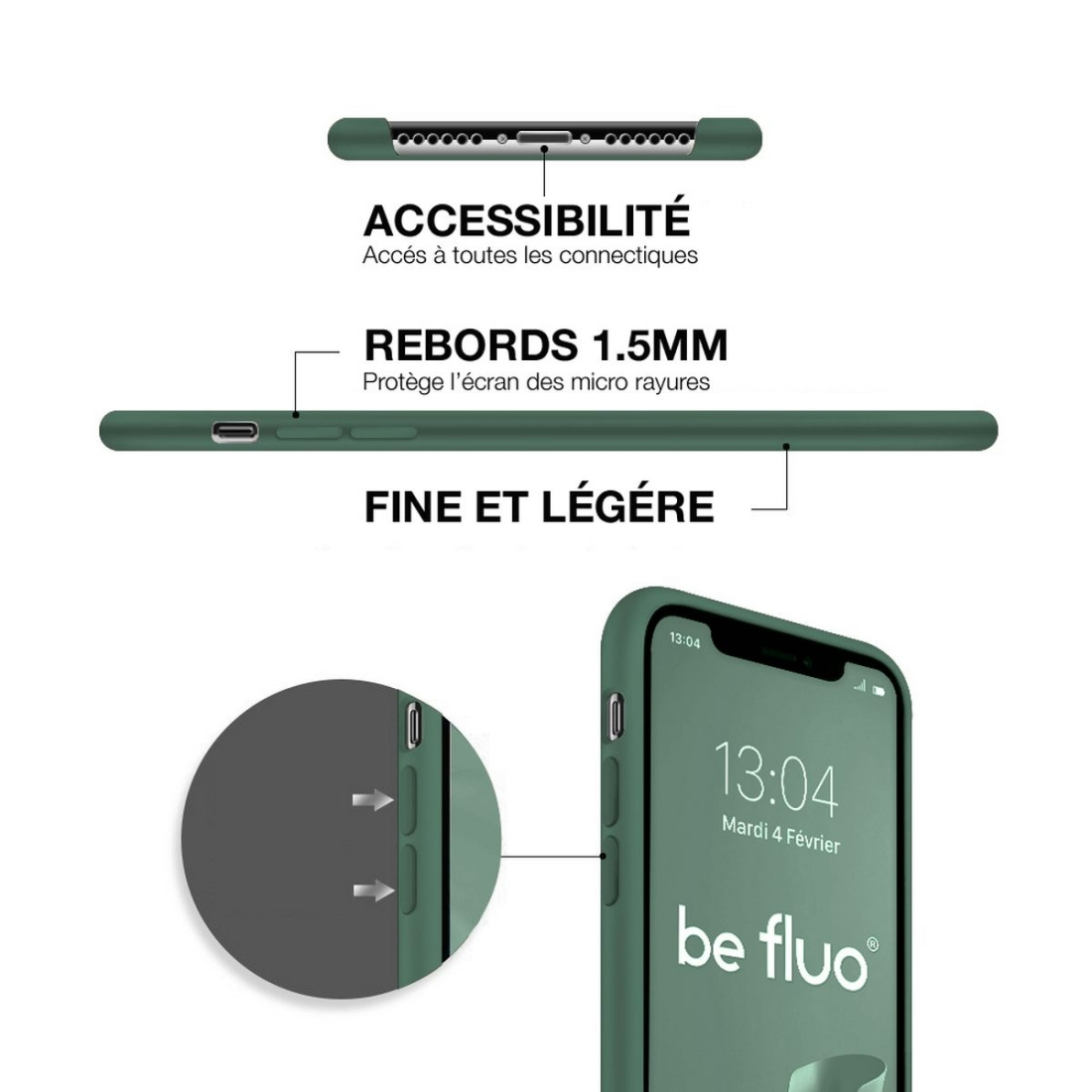 Moxie Coque silicone iPhone 11 Pro Max [BeFluo] - Intérieur Microfibre, Coque Anti-chocs et Anti-rayures pour iPhone 11 Pro Max 