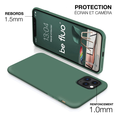 Moxie Coque silicone iPhone 11 Pro Max [BeFluo] - Intérieur Microfibre, Coque Anti-chocs et Anti-rayures pour iPhone 11 Pro Max 