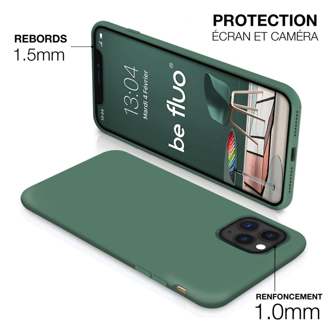 Moxie Coque silicone iPhone 11 Pro Max [BeFluo] - Intérieur Microfibre, Coque Anti-chocs et Anti-rayures pour iPhone 11 Pro Max 