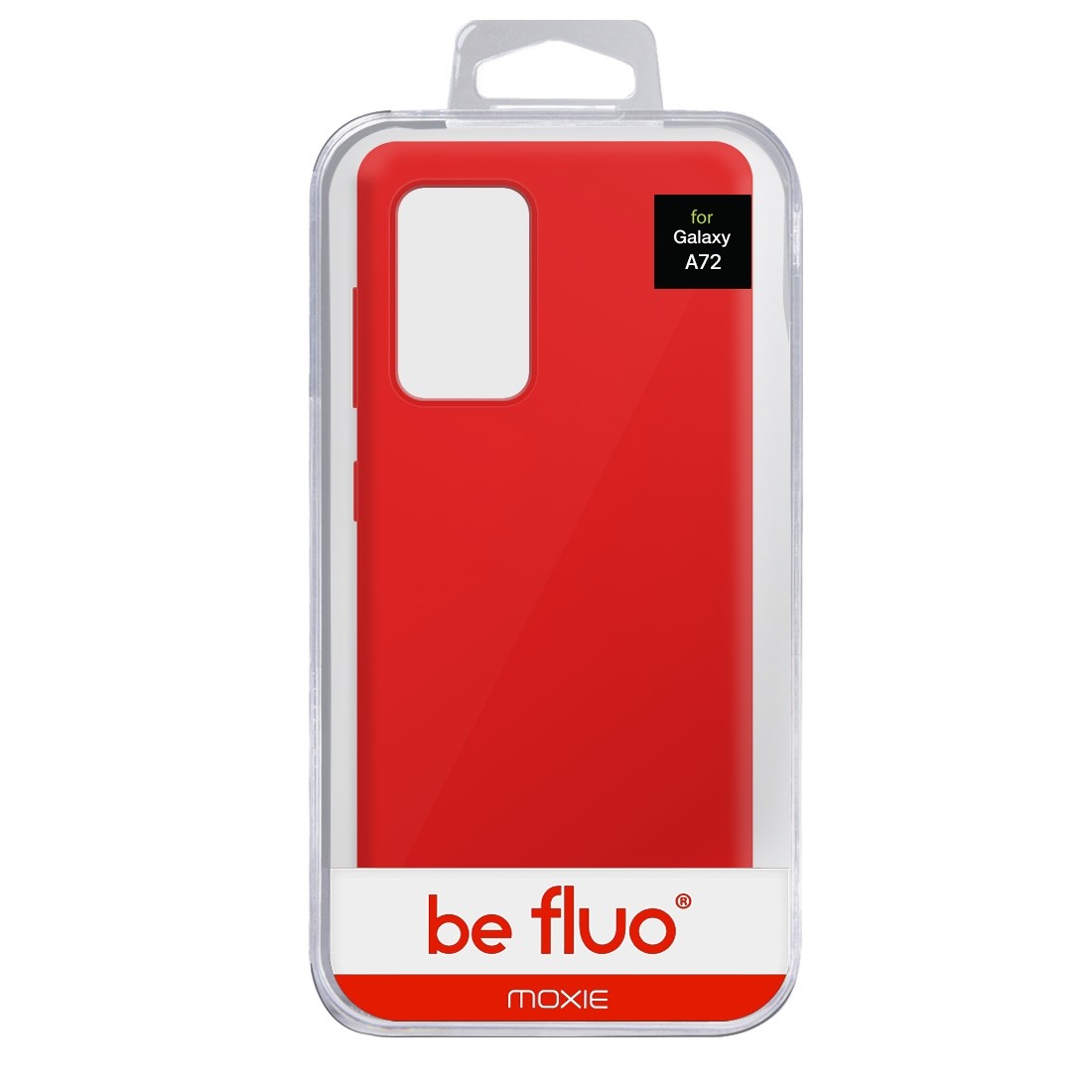 Coque Silicone Be Fluo Anti-chocs et Anti-rayures Intérieur Microfibre pour Galaxy A72 - Rouge