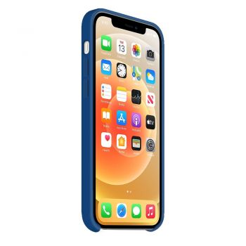 Moxie Coque silicone iPhone 12 Pro Max [BeFluo] avec aimant compatible MagSafe - Intérieur Microfibre - Bleu Marine