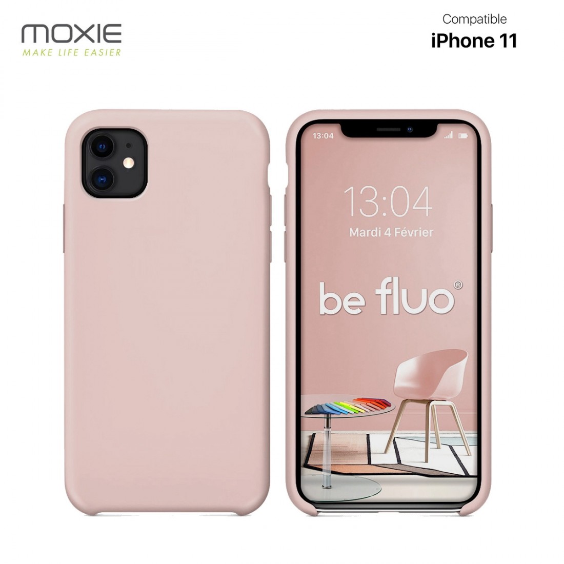 Moxie Coque iPhone 11[BeFluo] Coque Silicone Fine et Légère pour iPhone 11, Intérieur Microfibre, Coque Anti-chocs et Anti-rayur
