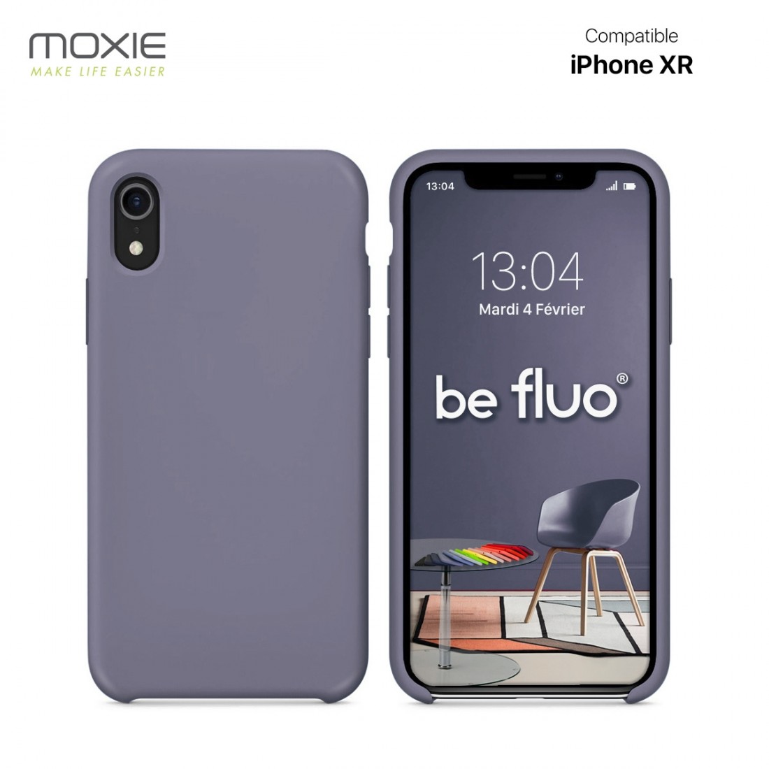 Moxie Coque iPhone XR [BeFluo] Coque Silicone Fine et Légère pour iPhone XR, Intérieur Microfibre, Coque Anti-chocs et Anti-rayu