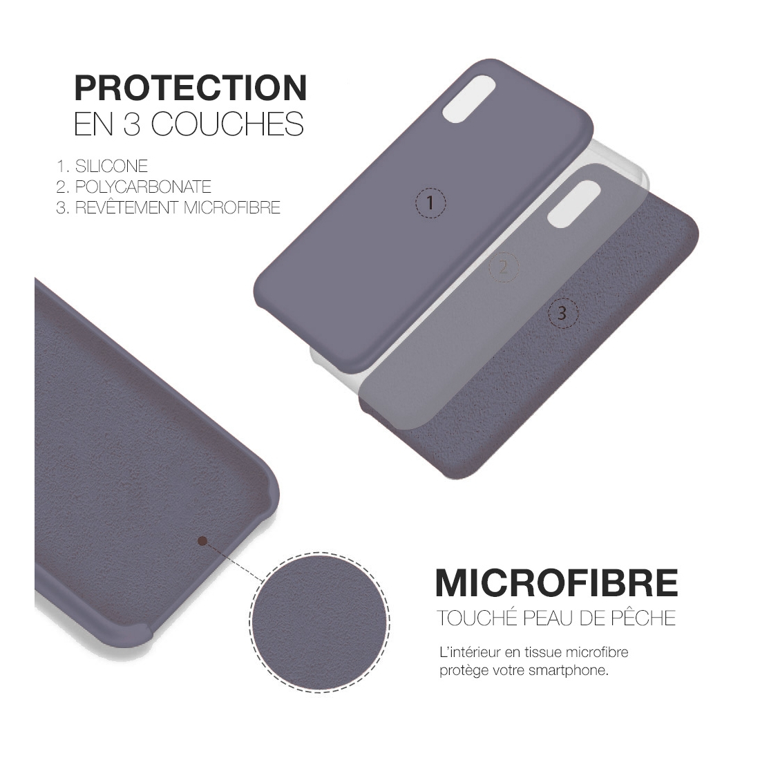Moxie Coque iPhone XR [BeFluo] Coque Silicone Fine et Légère pour iPhone XR, Intérieur Microfibre, Coque Anti-chocs et Anti-rayu