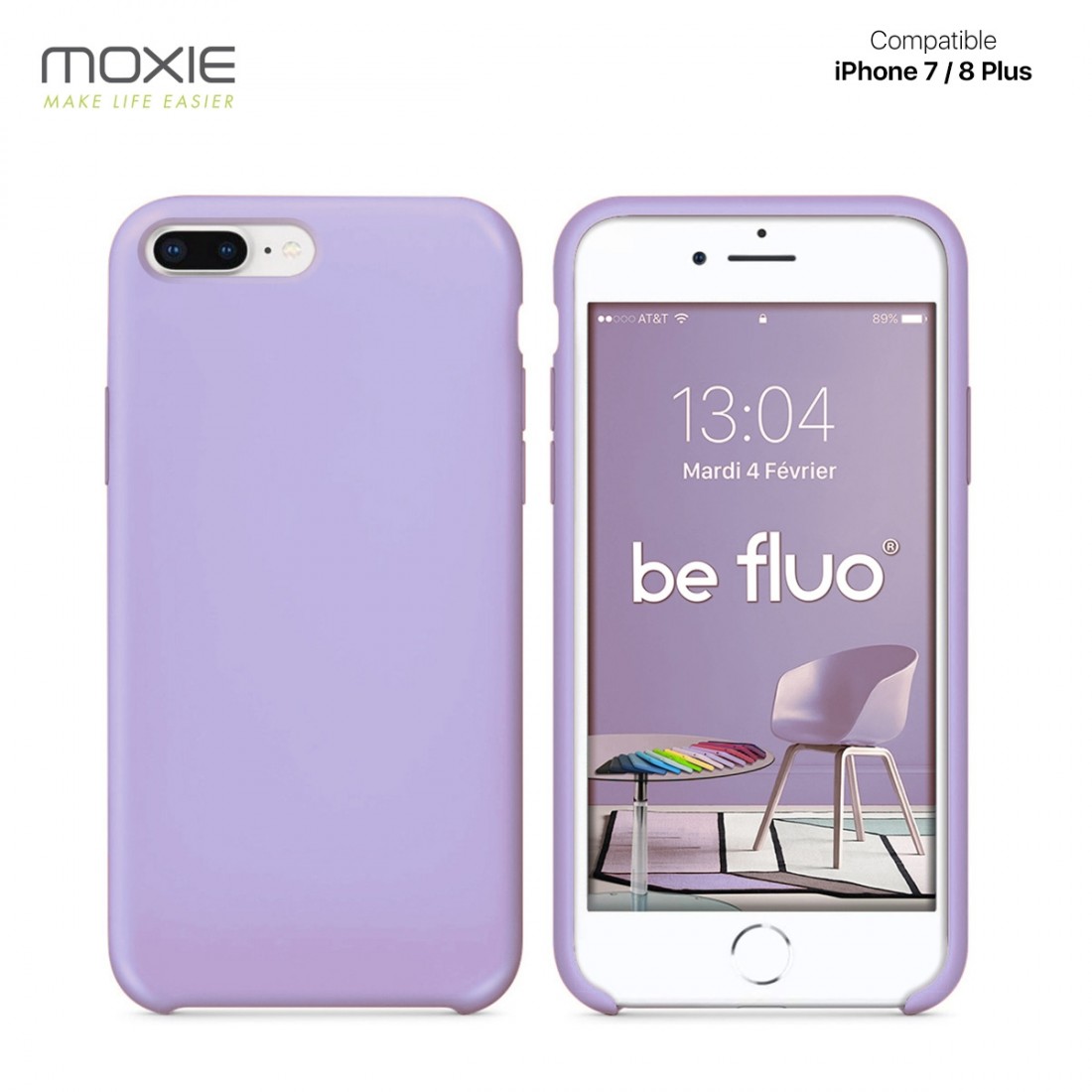 Moxie Coque iPhone 7/8 Plus [BeFluo] Coque Silicone Fine et Légère pour iPhone 7/8 Plus, Intérieur Microfibre, Coque Anti-chocs 