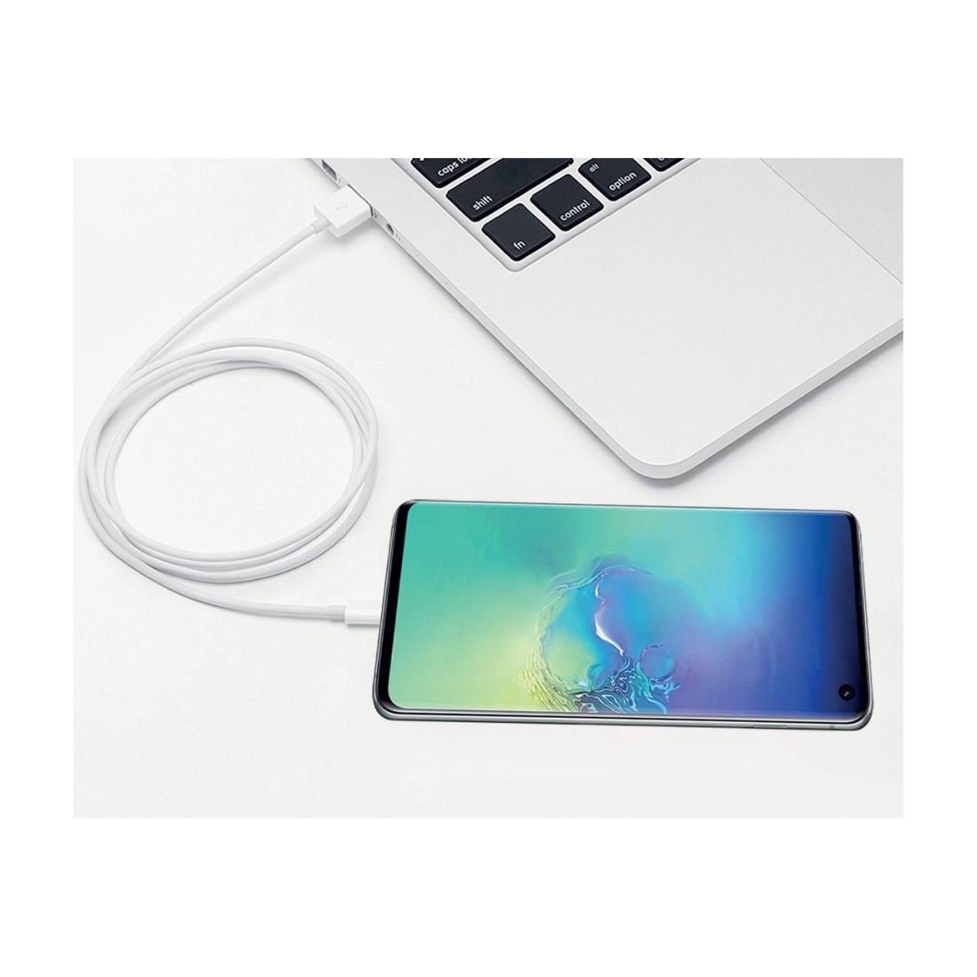 Pack chargeur secteur 2,4A USB + câble Type-C 1 m - Blanc