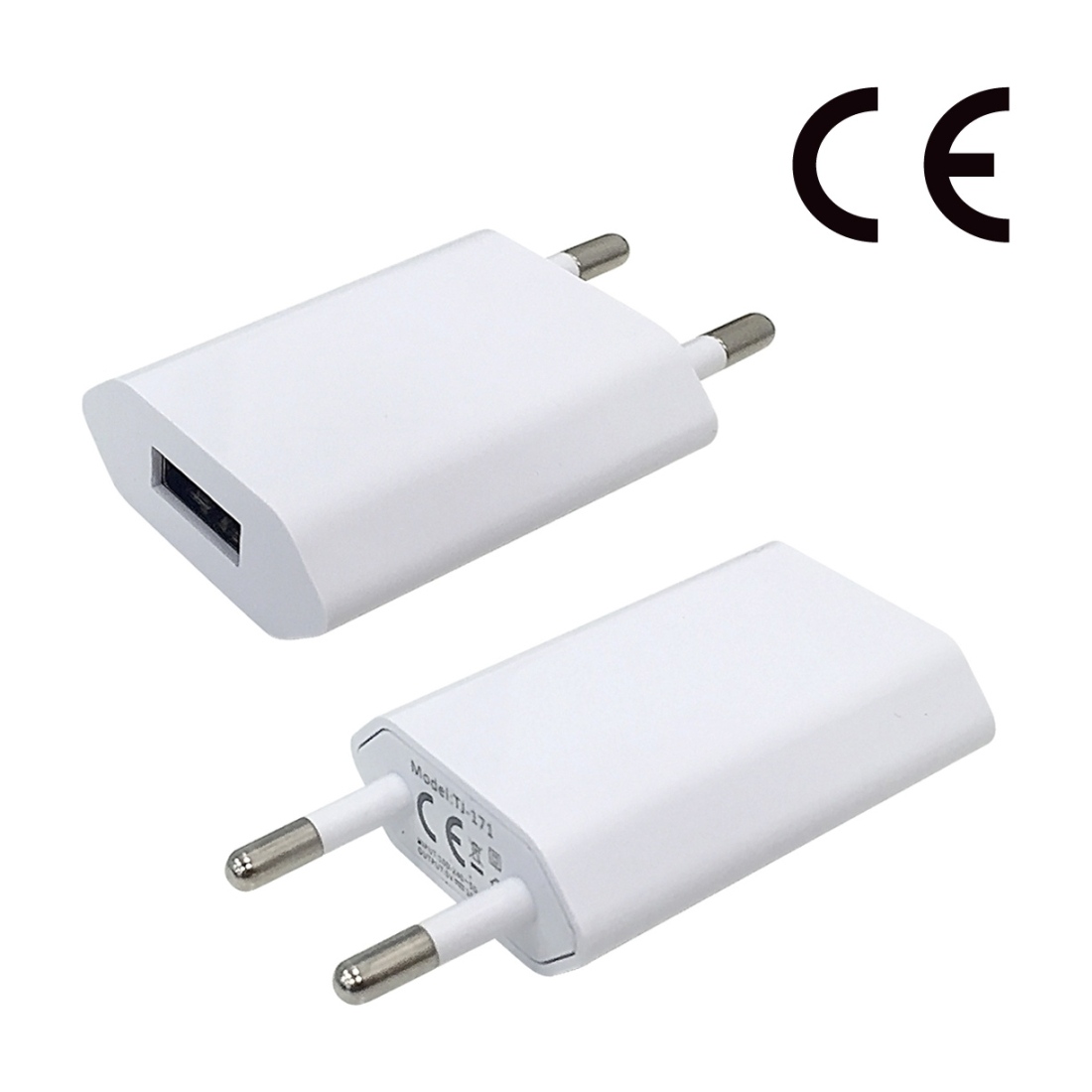 Pack chargeur secteur 1A USB + câble Type-C 1 m - Blanc - Sous blister