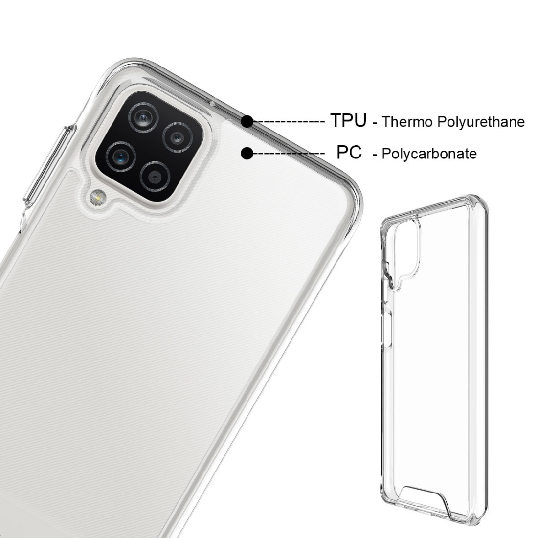 Coque renforcée Moxie transparente en TPU et Acrylique pour Galaxy A42