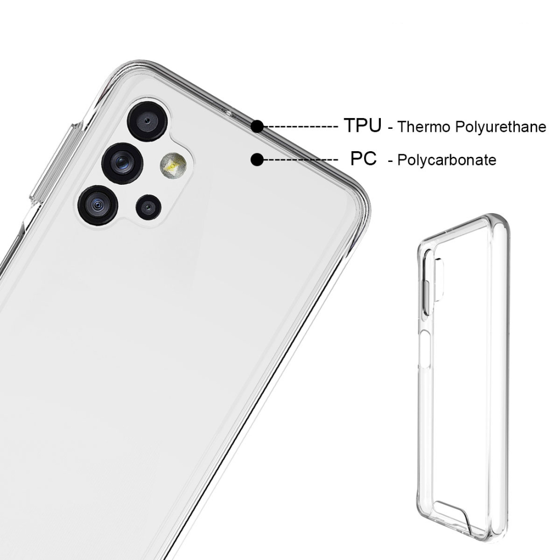 Coque renforcée Moxie transparente en TPU et Acrylique pour Galaxy A32 5G