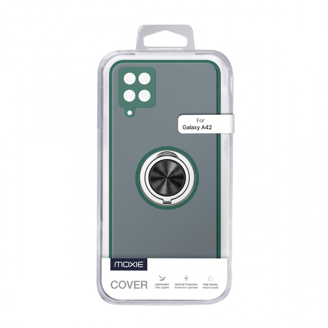 Coque Moxie R-Hold Samsung Galaxy A42 avec ring holder + contour Vert