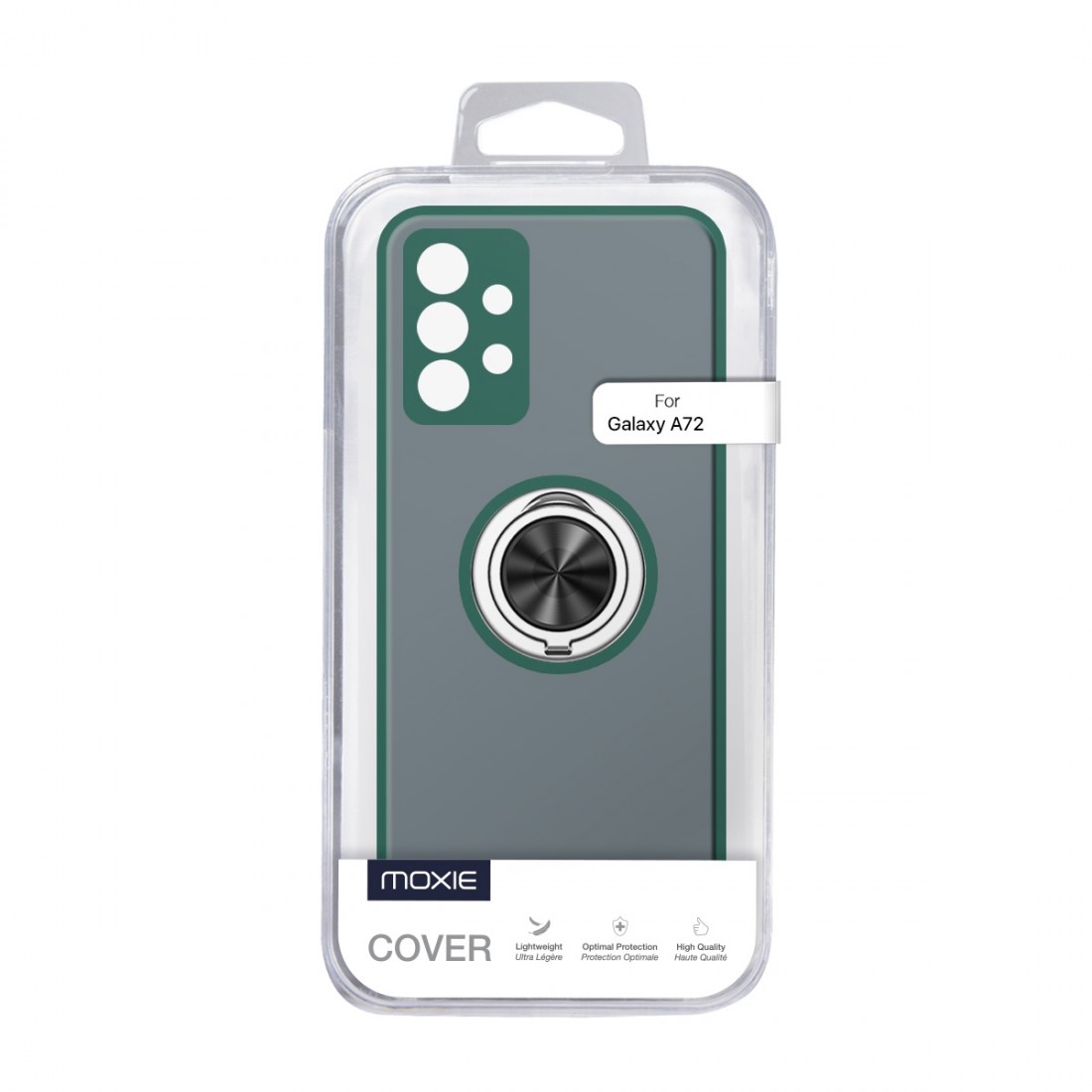 Coque Moxie R-Hold Samsung Galaxy A72 avec ring holder + contour Vert