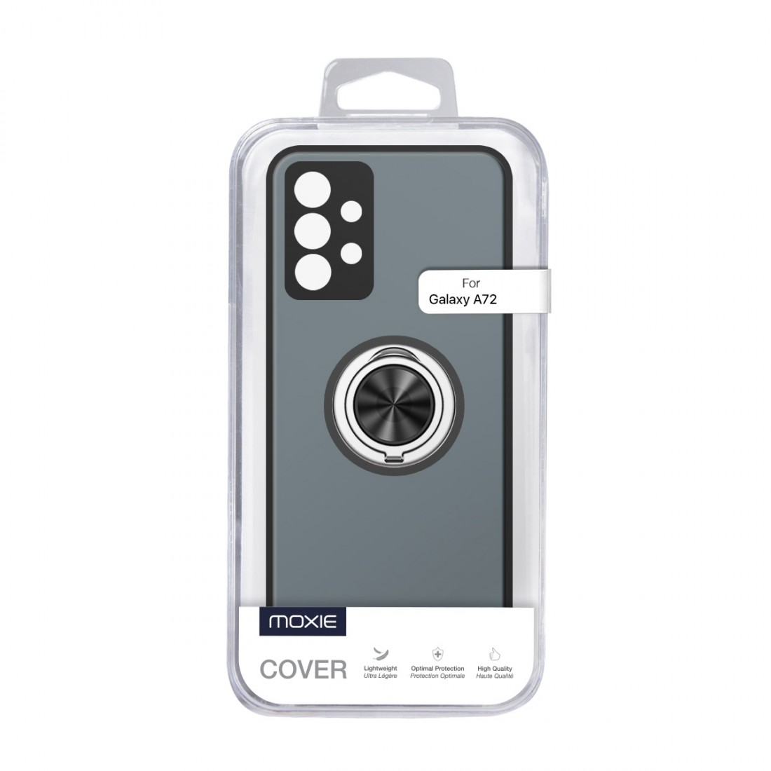 Coque Moxie R-Hold Samsung Galaxy A72 avec ring holder + contour Noir