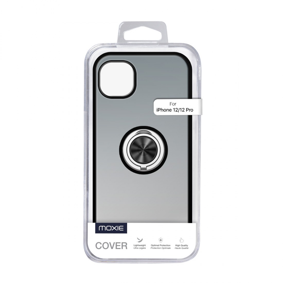 Coque Moxie R-Hold iPhone 12/12 Pro avec ring holder + contour Noir