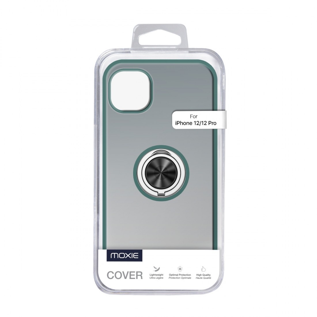Coque Moxie R-Hold iPhone 12/12 Pro avec ring holder + contour Vert