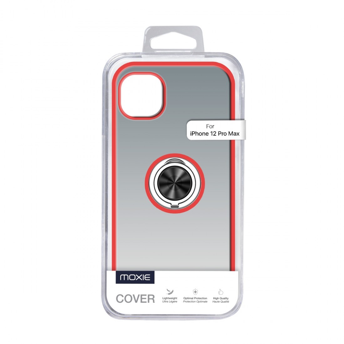 Coque Moxie R-Hold iPhone 12 Pro Max avec ring holder + contour Rouge