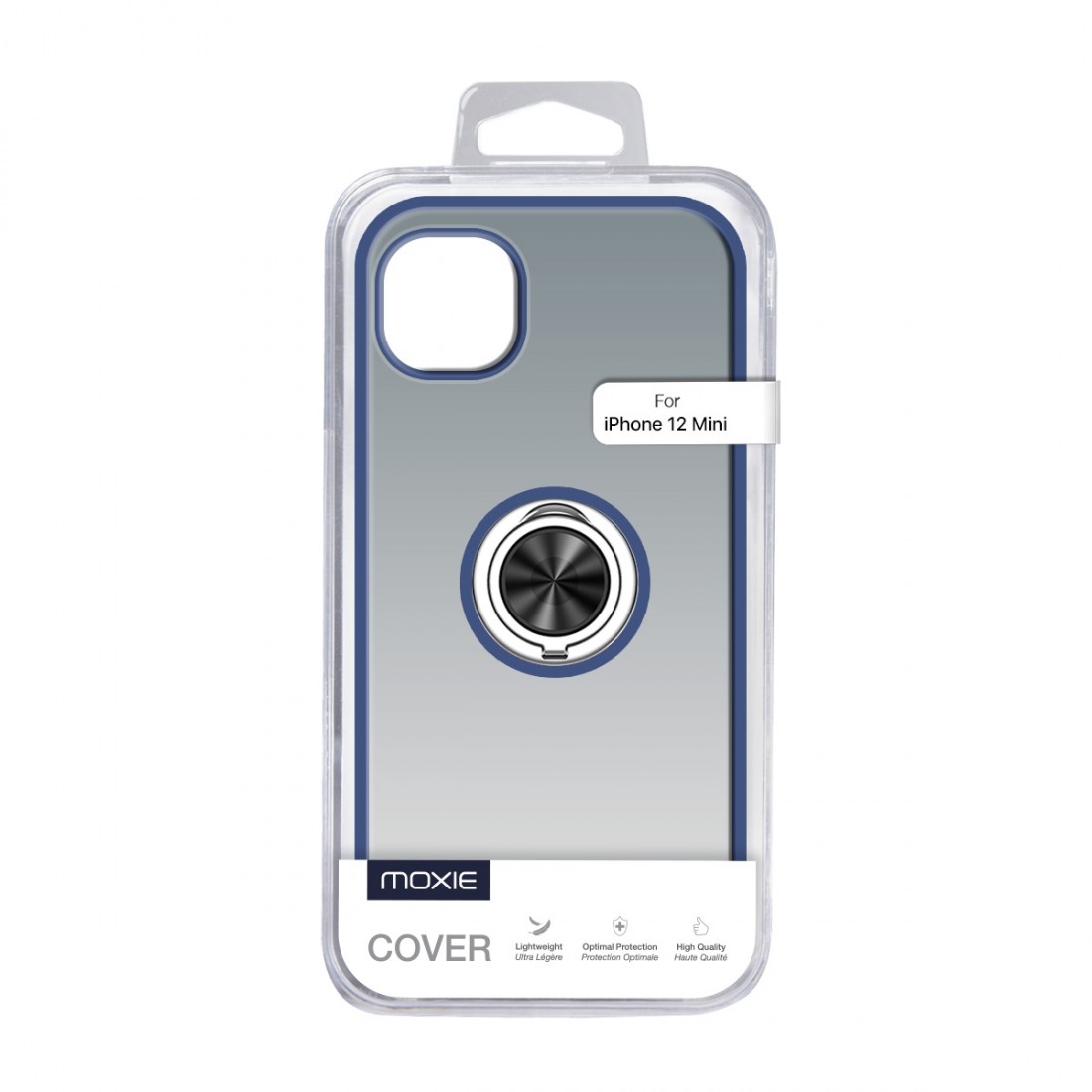 Coque Moxie R-Hold iPhone 12 Mini avec ring holder + contour Bleu
