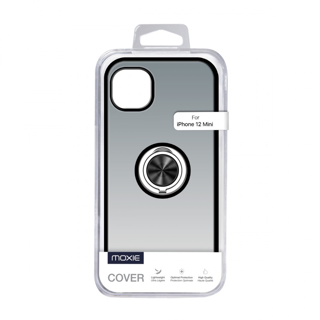 Coque Moxie R-Hold iPhone 12 Mini avec ring holder + contour Noir