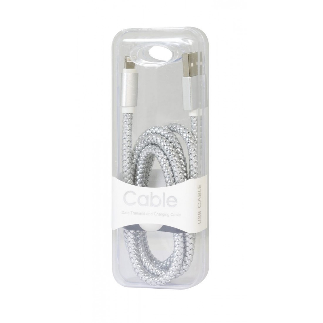 Cable Data Tressé 1 mètre Compatible USB Type-C - Argent