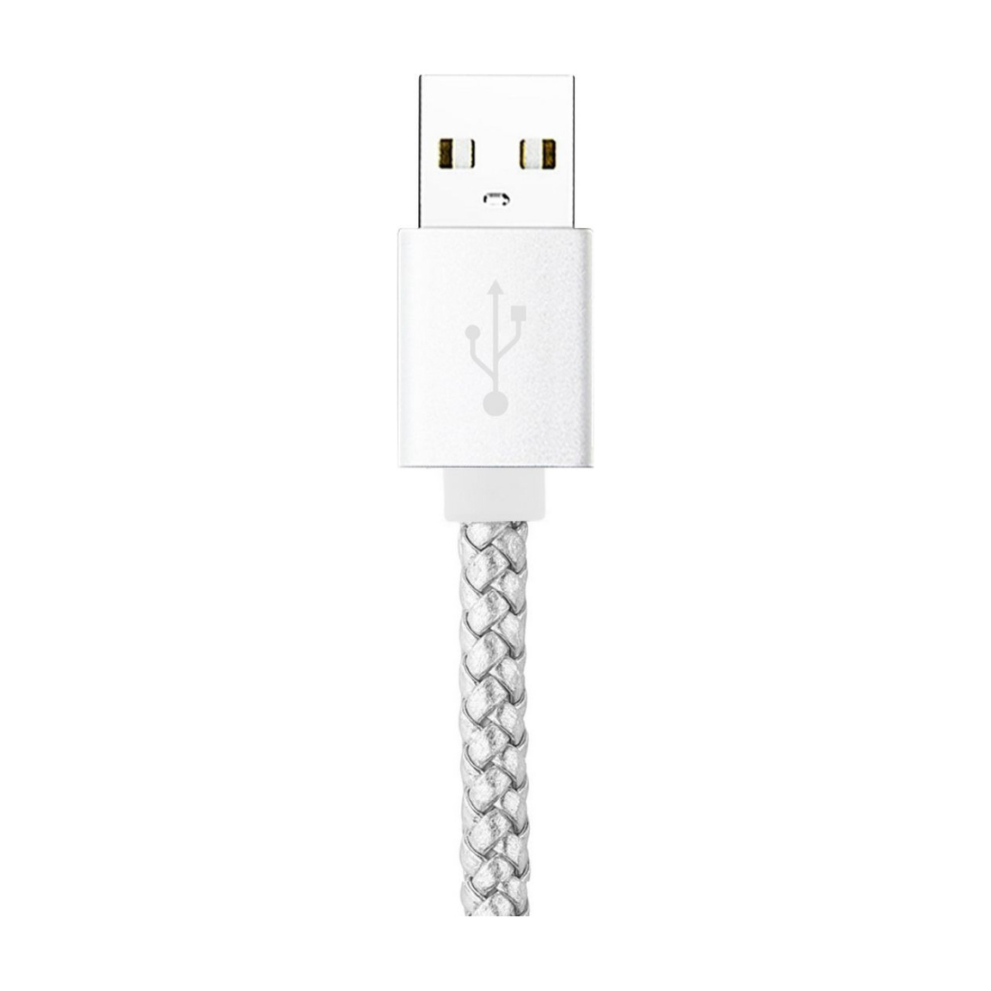 Cable Data Tressé 1 mètre Compatible USB Type-C - Argent